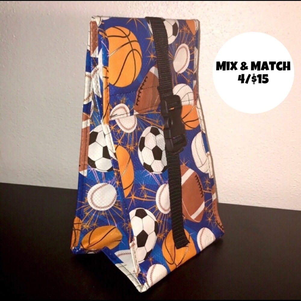🔵 4/$15 • Cool Kid Sports Lunch Bag